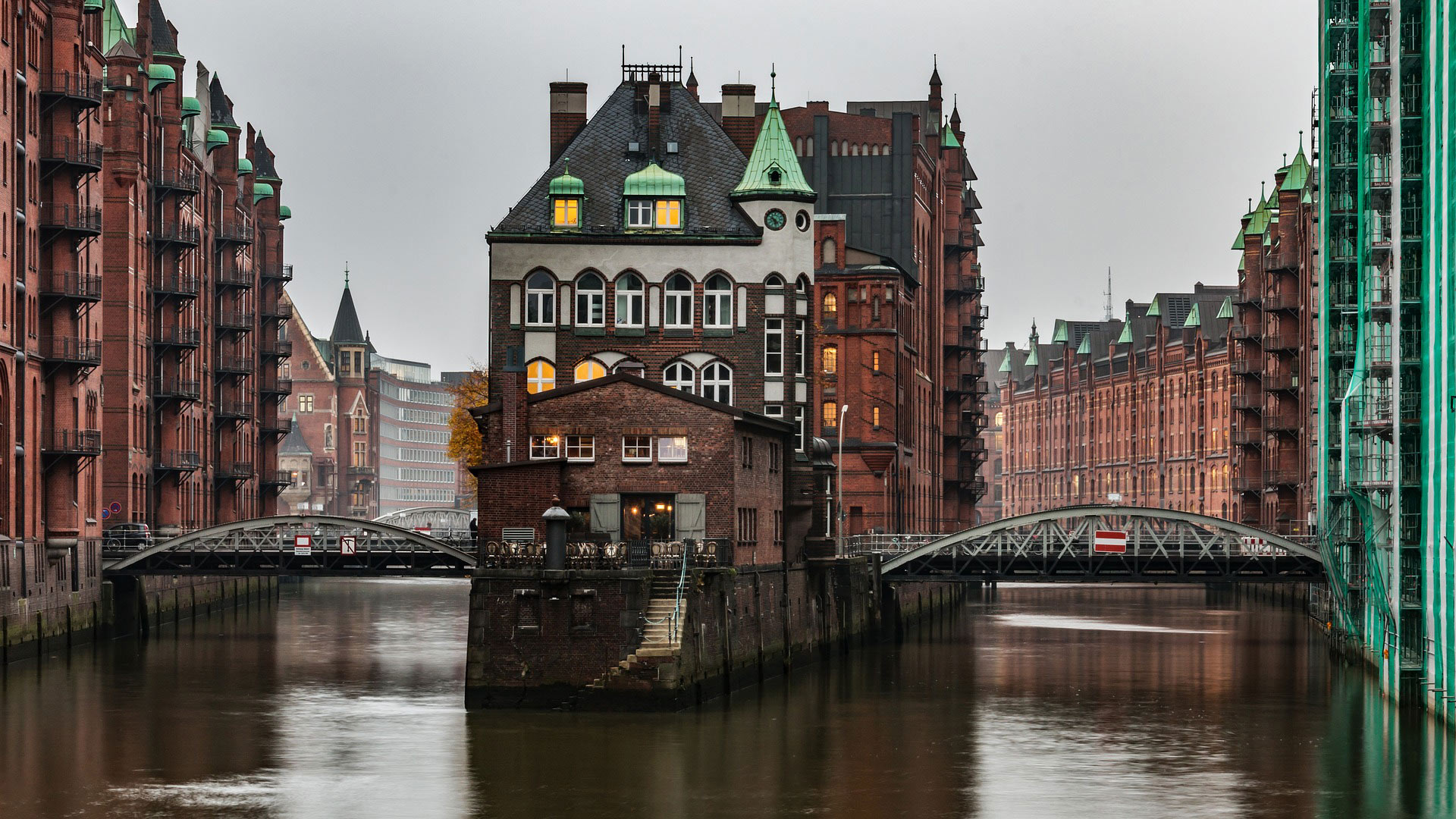 Idyllische Speicherstadt in Hamburg